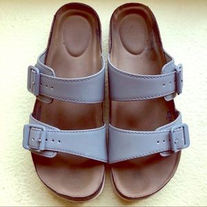 Silver slip-on Sandals